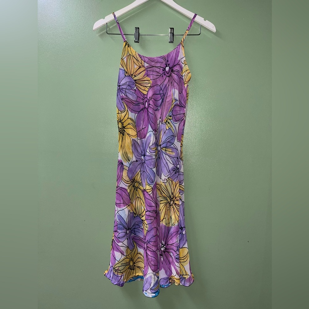 Jasmine KC vintage y2k purple floral dress made in India women’s size small S